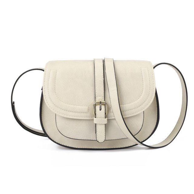 Bandolera AFKOMST para mujer, monedero, piel vegana, color beige