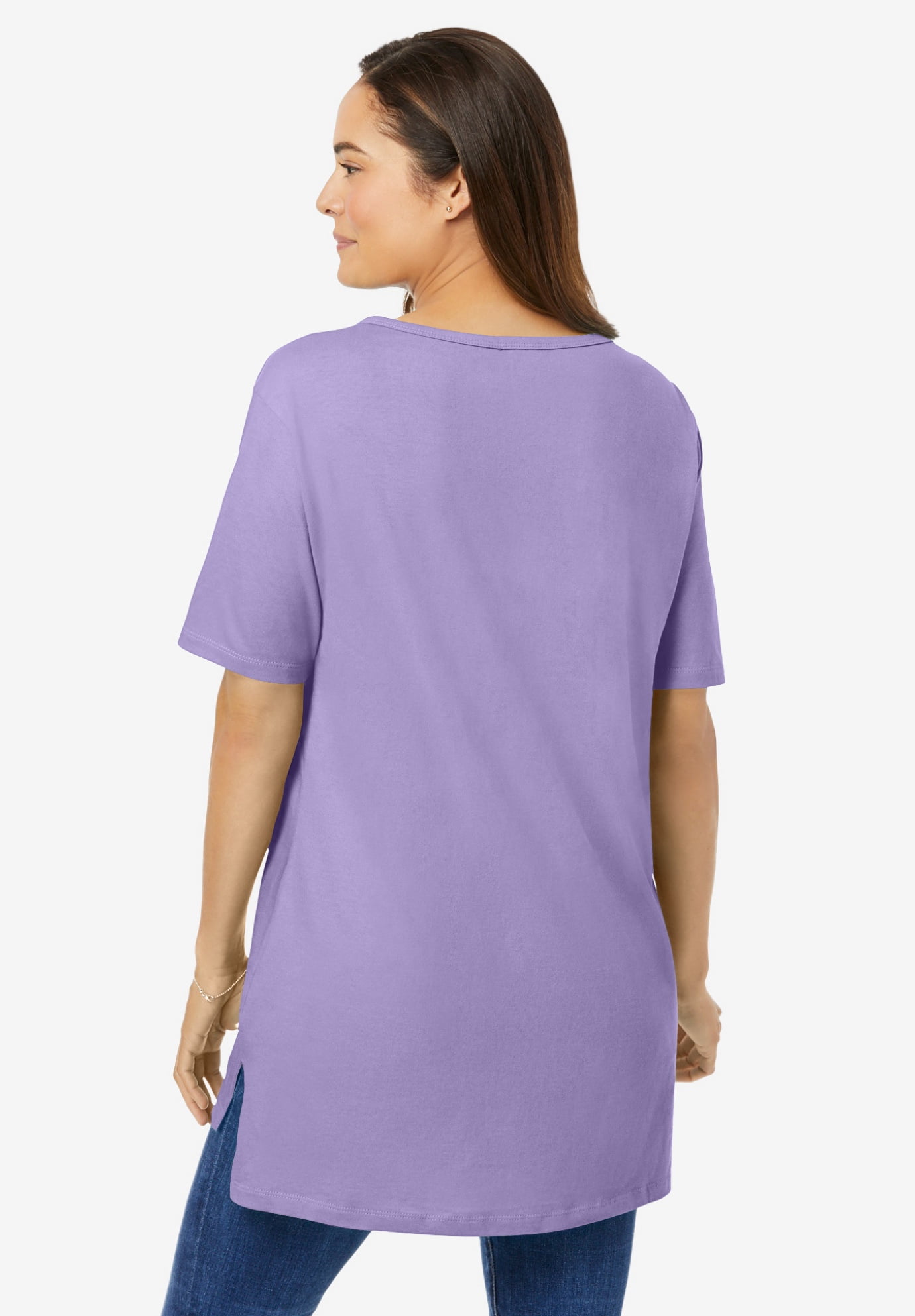 Plus Size Perfect Short-Sleeve Boatneck Tunic - image 2