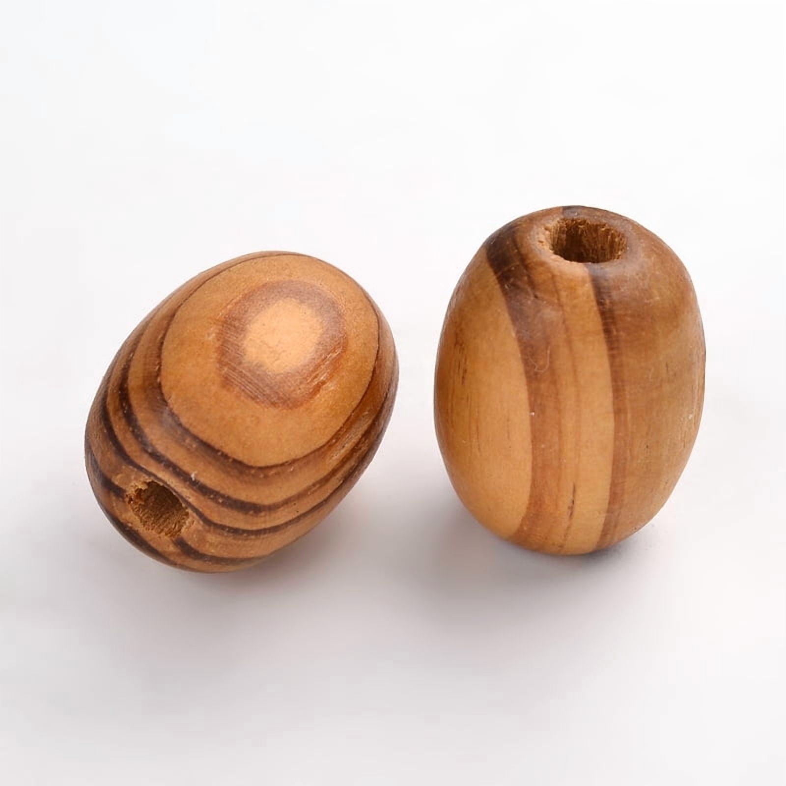 200 pc Wood Beads Lead Free Drum BurlyWood 25mm long 18.5mm thick hole: 5mm