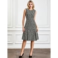 thumbnail image 3 of DARING DIVA A-Line Midi Round Neck Dress S Black Beige, 3 of 6