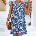 thumbnail image 5 of SZXZYGS Nouvelles Robes pour Femmes 2024 Femmes Printemps et Été V Décolleté avec Manches en Feuille Robe Imprimée 2024, 5 of 5
