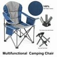 thumbnail image 3 of Dozzle Heavy Duty Portable Camping Chair - 500 lb Capacity Oversized Seat, Includes Cooler Bag, for Camping, Backyard, Beach , Blue,1PCS, 3 of 5