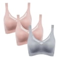 thumbnail image 4 of Cxenplz 3 PC Womens Wireless Bras No Underwire Seamless Supportive Comfortable Bra Push Up Everyday V Mesh Bralette T Shirt Bra, 4 of 9