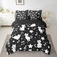 thumbnail image 3 of Manfei Teens Cartoon Cat Twin Bedding Sets 7-Piece for Teen, Galaxy Stars Print Bedding Comforter Set, Kawaii Kitten Animal Reversible Sheet Sets, Breathable Home Decor, 3 of 8