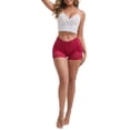 thumbnail image 2 of INSPIRE CHIC Mother's Day Women's Panties High Rise Lace Trim Shaper Shorts Tummy Control Hip Lifter S Burgundy, 2 of 6