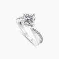 thumbnail image 2 of Spot Jewel 2.1 Ct Princess Cut Diamond Engagement Ring - 14K White Gold Plated Wedding Ring - Party Wear Diamond Ring - Bypass Forever Diamond Ring for Women - Split Shank Anniversary Ring for Her, 2 of 6