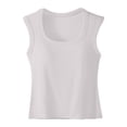 thumbnail image 5 of Tank Tops for Women Plain Ribbed Neck Slim Sleeveless Camisoles S 2XL, 5 of 6