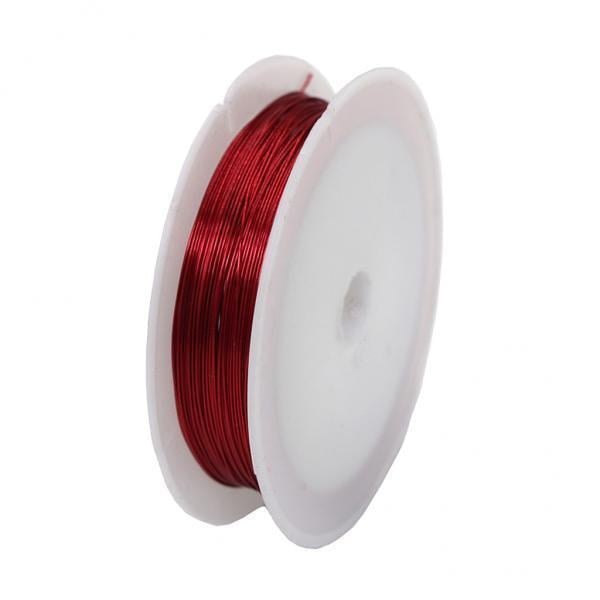 Luzkey 2x Fil de Fer Métallique pour Artisanat Fabrication de Bijoux Perles Rouge 2 Pcs