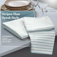 thumbnail image 3 of HEIRLOOM COMFORT Multi Colors Kitchen Towels 3 Pack, 100% Cotton, Classic Striped Towel Set, Super Absorbent & Durable Dishcloths, Quick Drying for Drying Dishes - Turquiose Blue, Green, Lavender, 3 of 7