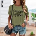thumbnail image 4 of Ankishi Womens Funny Shirts Stronger Than The Storm Fashion Graphic Tees Loose Crew Neck Clothes for Travel Dating, 4 of 7