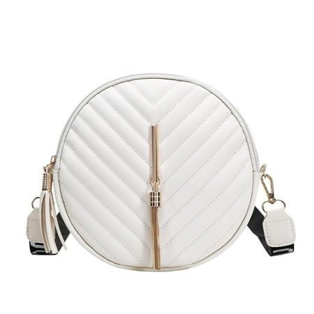 Circle Crossbody Bag  Round Cross Body Purse Retro Tassel Purse Shoulder Bag