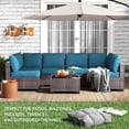 thumbnail image 3 of IdealHouse 7-Piece PE Rattan Wicker Outdoor Patio Furniture Set - Modular Sectional Sofa with Thick Cushions & Glass Top Coffee Table - Perfect for Garden, Balcony, and Porch Relaxation, 3 of 9