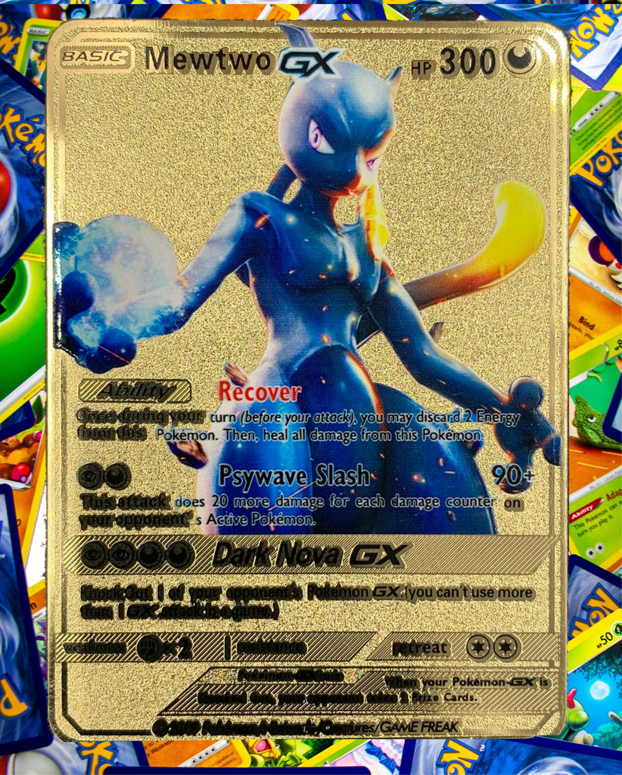 Pokemon Set Mewtwo GX Gold Card Collector 2019 