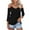 Black, variant on LYXSSBYX 3/4 Length Sleeve Womens Tops Women Solid 3/4 Sleeve V-Neck Pullover Strapless Tops Shirts Blouse