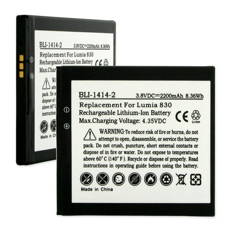 Nokia LUMIA 830 Cell Phone Battery (LI-ION 3.8V 2200mAh) - Replacement For Nokia BV-L4A Cellphone