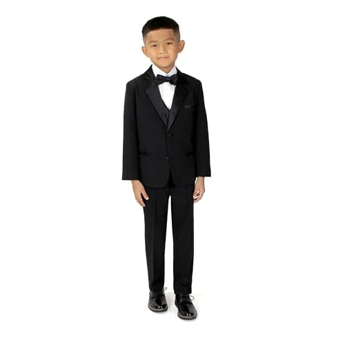 Spring Notion Boys' Classic Fit Tuxedo Set, No Tail 16 Black