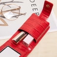 thumbnail image 4 of Estuche portátil para lápiz labial con espejo para bolso, organizador de lápiz labial de cuero PU, se adapta a 3 lápices labiales, bolsa de maquillaje para viaje, 4 of 8