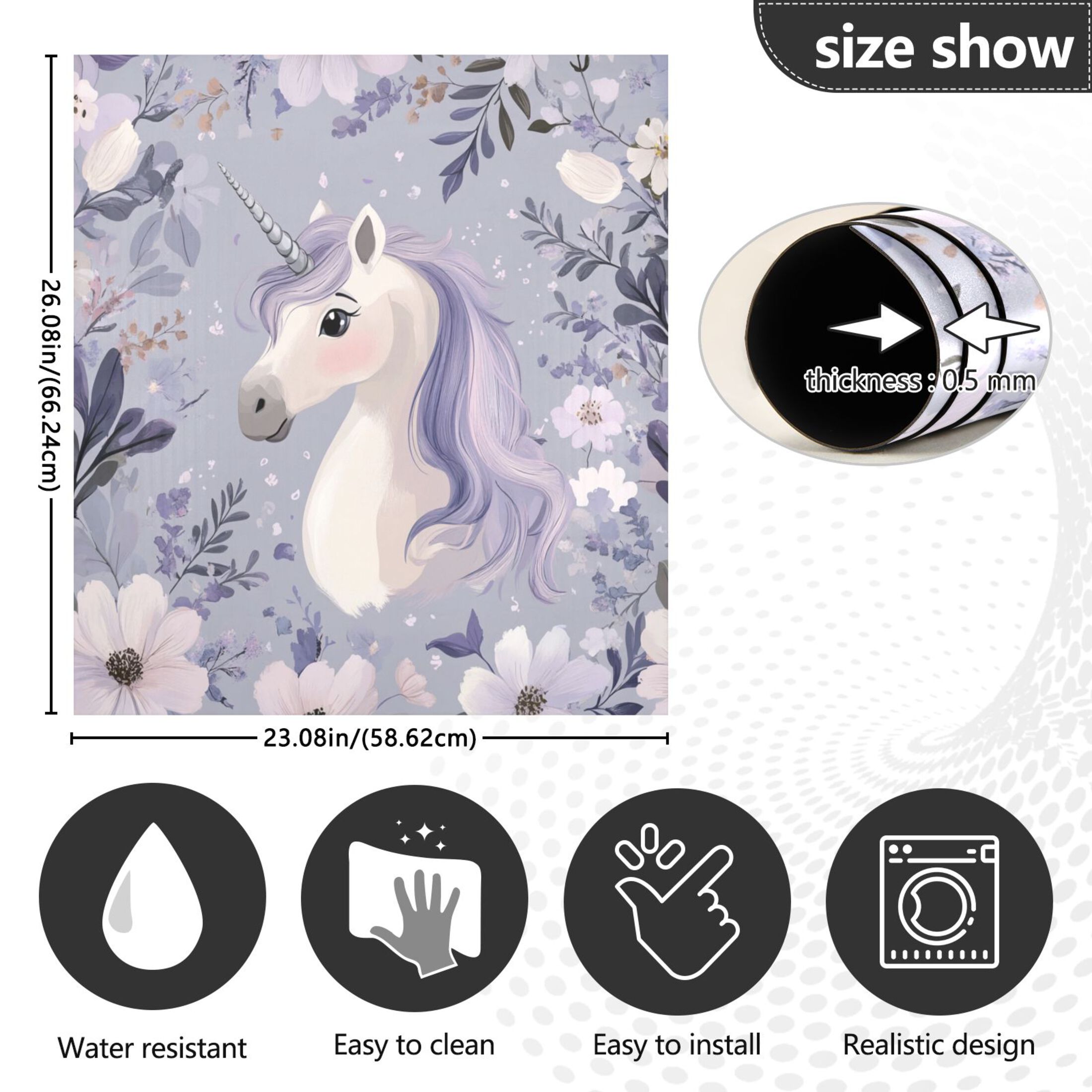 Dishwasher Magnetic Sticker 23x26 Inch Refrigerator Magnetic Sticker Washing Machine Magnetic Sticker Kitchen Panel Magnetic Sticker Home Decor Cool Cute Unicorn