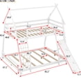 thumbnail image 6 of JERFIT Twin Over Queen House Bunk Bed with Climbing Ladder & Nets, Play Structure, White, Solid Wood & MDF Frame for Space Saving, 6 of 10