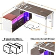thumbnail image 2 of iSunirm L Shaped Office Desk with Storage, Reversible Office Desk with Charging Stations & File Cabinet, Large L Shaped Computer Desk with Drawers for Home Office, with Soft Cushions, Espresson, 2 of 8