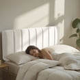 thumbnail image 3 of Virtu Upholstered Queen Headboard No Tools Required Peel and Stick Bed Headboard Only, Off White, 3 of 8