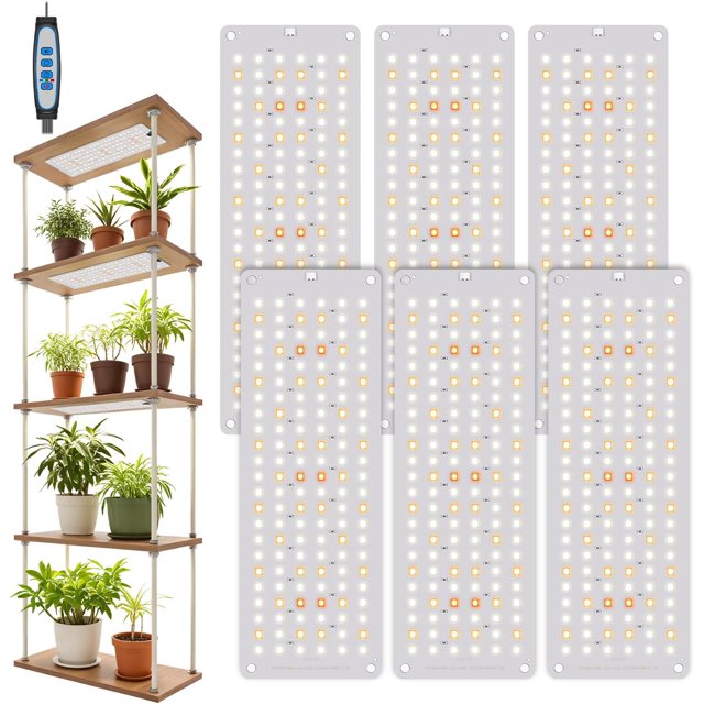 Grow Light K Full Spectrum Plant Lights for Indoor Growing with Auto Timer H Dimmable Levels & Color Modes LEDs Grow Lamp Panel for Seed Starting Veg and Bloom(Pan
