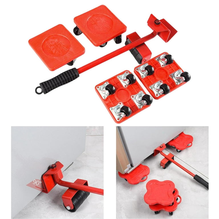 Onerbuy Furniture Lifter with 4 Pack Moving Sliders Heavy Furniture Roller Move Tools Max Up for 150kg/330 lb, 360 Degree Rotatable Pads (Red)