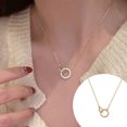 thumbnail image 1 of TRKIYQC Collar geométrico de circón, joyería de cadena de clavícula entrelazada de doble anillo para mujeres y niñas TRKIYQC casual, 1 of 7