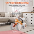 thumbnail image 5 of Allobebe Baby Ride-On Balance Bike for 12–30 Months, Adjustable Seat, Soft Silent 3-Wheel Ride-On, Orange, 5 of 9