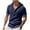 Navy, variant on Mens Short Sleeve Hoodies Lightweight Breathable Deep V Neck Hooded T-Shirt Casual Summer Cotton Linen Shirt
