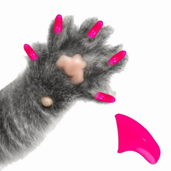 Pretty Claws Flamingo Pink Nail Caps for Cats - Medium Size - 60 Pack ~ Stylish