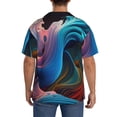 thumbnail image 3 of Sigee Vibrant Fluid Motion Art for Men's Casual Short Sleeve Button Down Shirts Men's Shirts Summer-Small, 3 of 5
