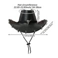 thumbnail image 2 of Slccxzc Classic Cowboy Hat PU Leather Jazz Hat Wide Brim Western Cowgirl Hat with Bullhead Badge for Outdoor, 2 of 7