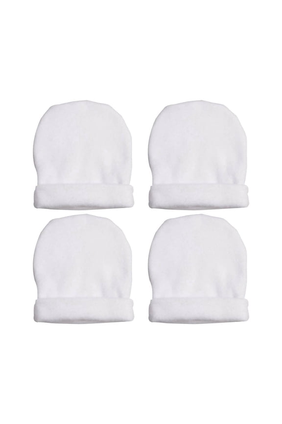 4 Pack Fleece Sublimation Baby Hats Soft White Beanie Blanks