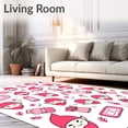 thumbnail image 2 of ODIKA 4'x6' Machine Washable Non-Slip Area Rug, Nordic Tomte Restroom Ensemble Yuletide Elf High Traffic Rug with Pad, Pink, 736122, 2 of 8