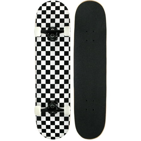KPC Pro Skateboard Checker Black/White 7.75"