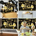 thumbnail image 3 of AYUQI 60th Birthday Backdrop Party Banner, Extra Large, Black & Gold, 70.8 x 43.3 inch, 3 of 9