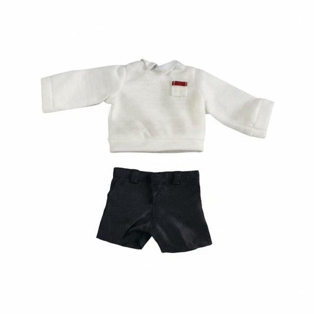 Camiseta y pantalones cortos de muñeca 01 Blanco T Negro Corto