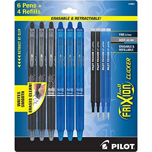 Light Blue Pilot FRIXION Medium Pen Refills 2 Packs 0.7mm Nib 6 Refills 
