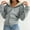 Gray, variant on Zip Up Solid Hooded Jackets for Women Warm Sherpa Fleece Lined Coats Solid Oversized Long Sleeve Tops Fall Winter Outerwear
