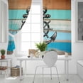 thumbnail image 5 of Nautical Anchor Blackout Curtains for Bedroom, Retro Blue Brown Wooden Boards Farmhouse Thermal Insulated Kitchen Drapes with Grommets, Light Blocking Window Treatment, 2 Panels 27.5" x 39", 5 of 7