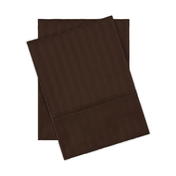 400 Thread Count Egyptian Cotton Stripe Pillowcase Set, Standard, Mocha