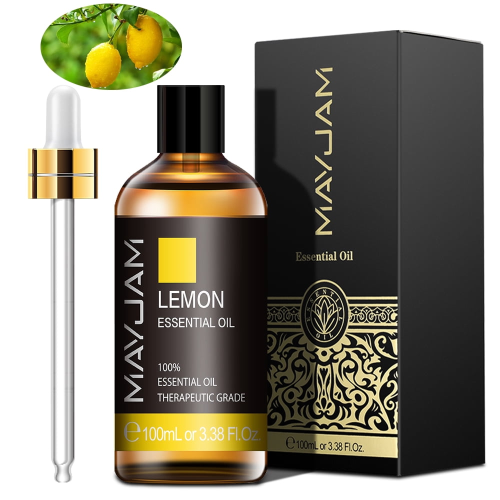 MAYJAM Lemon Essential Oils 100ml/3.38 fl.Oz for Diffusers Humidifier 100% Pure Natural Aromatherapy Massage Bath Sleep Relaxation