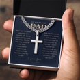 thumbnail image 3 of Gift for Dad on Father's Day, Father's Day gift for Dad, Cross Necklace for Dad, Badass Dad Necklace, Gift from Daughter, Gift from Son - Cuban Link Chain with Artisan Cross, 3 of 5