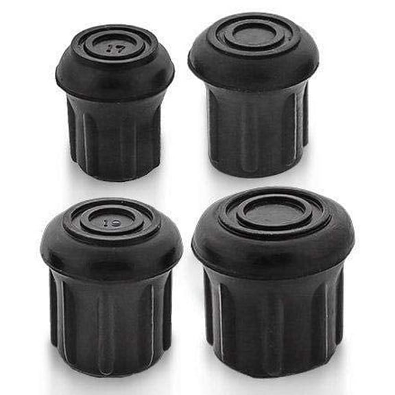 Royal RC Canes Classic Black Rubber Tips – Durable Replacement Cane Tips for Secure Grip – Available in 25mm