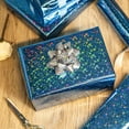 thumbnail image 3 of Blue Holographic Wrapping Paper Roll, Blue Space Gift Wrap with Shining Galaxy Design for Birthday, Baby Shower, Christmas, Father's Day, Weeding - 17 In X 32.8 Ft (46.5 sq.ft.), 3 of 12