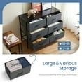 thumbnail image 4 of Aukfa 6 Drawer Dresser,Wide Chest of Drawers for Bedroom with Metal Frame for TV,Gray, 4 of 6