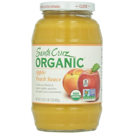 (4 Pack) Santa Cruz Organic Apple Peach Sauce Jar, 23