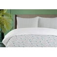 thumbnail image 4 of Ambesonne Meadow Duvet Cover Sets, Exotic Orchids Blooming Art, 2-Queen, Pale Seafoam and Pale Grey, 4 of 7