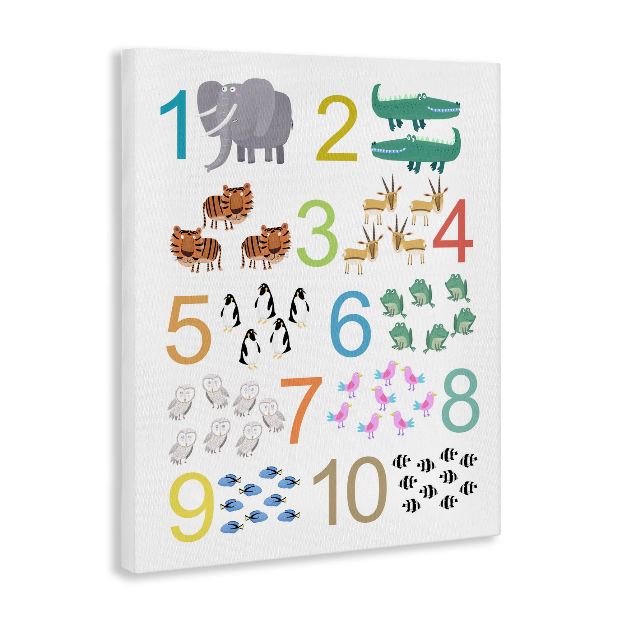 Kid's Counting Animals Canvas Wall Art, design by Carla Daly